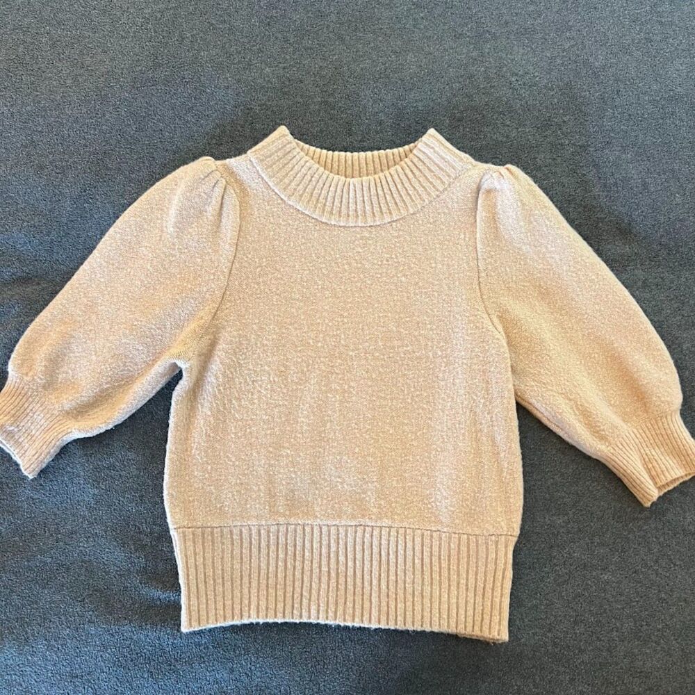 Free People Sugar Pie Sweater Puff Sleeves Coquette Balletcore Rose-Pink, Size S